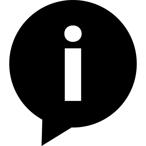 Written conversation speech bubble with letter i inside of information for interface